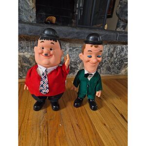 Collectible Vintage 13” Laurel & Hardy Dolls Vinyl Movies Berman Anderson 1973